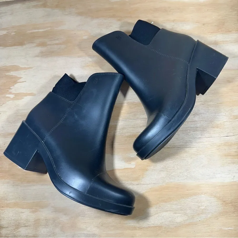Melissa Black Rubber Rain Boots Women’s Size 8